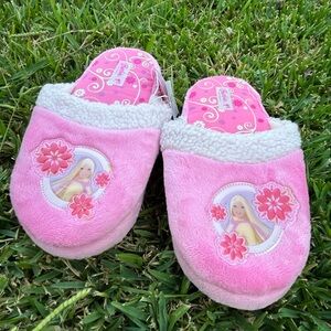 2007 Barbie Pink and White Floral Slippers